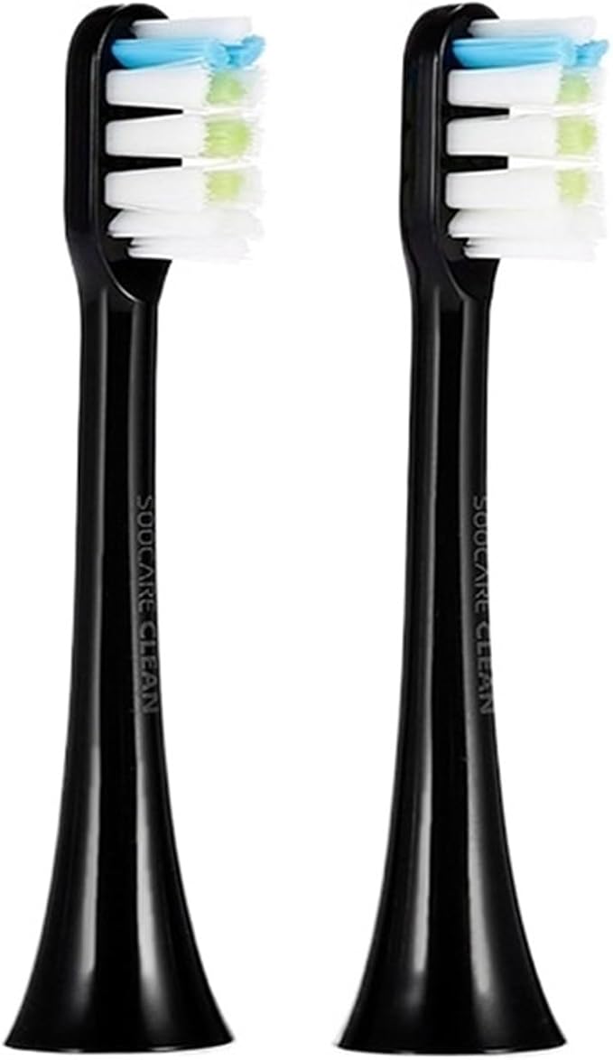Compatible for SOOCAS Electric Toothbrush Compatible for X1 X3 X3U X5 Teeth Brush Replacement Heads(Black 2 pcs)