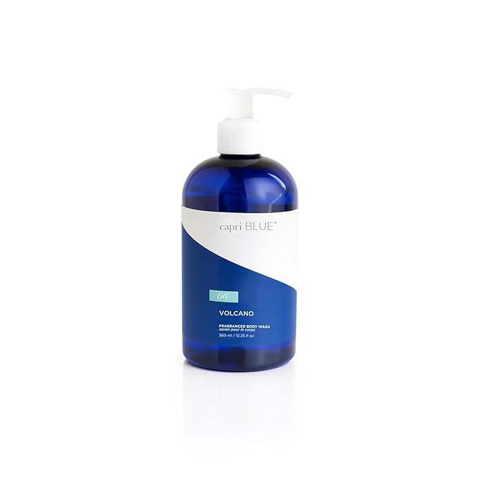 Capri Blue Body Wash - Citrus and Sugar Scented Liquid Moisturizing Body Wash - Luxury Moisturizing Liquid Soap for Shower - Sulfate Cruelty-Free Vegan (Volcano 12 oz)