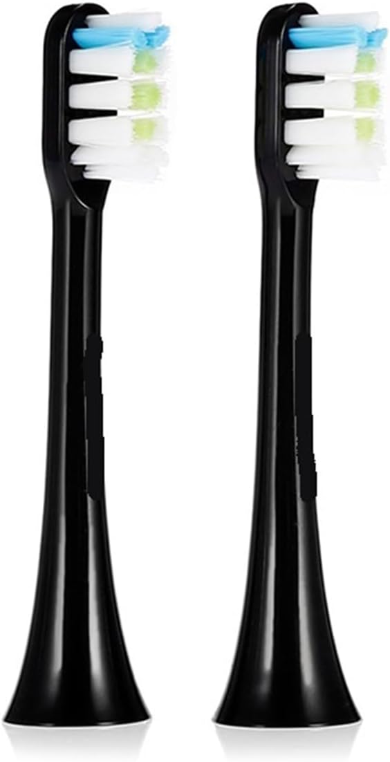Compatible for SOOCAS Electric Toothbrush Heads Replacement X1 X3 X3U X5 Teeth Brush(Black 2 pcs)