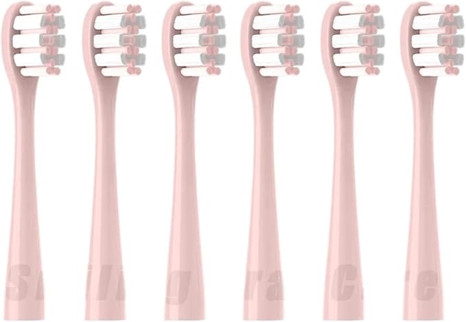 6/12PCS D1/D2/D3 Replacement Electric Toothbrush Head Soft Bristles Cleaning Vacuum Replace Brush with Dust Cover(6PCS Pink)