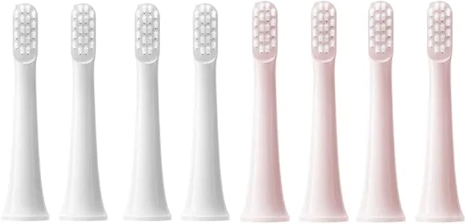 8PCS Compatible for T100 Replacement Brush Heads Sonic Electric Toothbrush Vacuum Soft Bristle Suitable Nozzles(4White 4Pink)