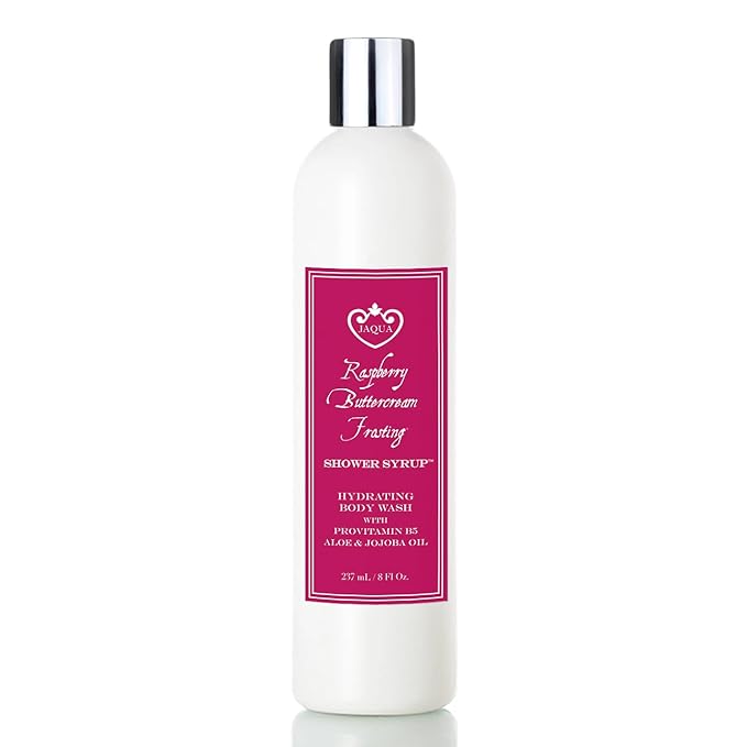 Jaqua Shower Syrup Vegan Hydrating Body Wash with Jojoba and Rosehip Oil - Raspberry Buttercream Frosting