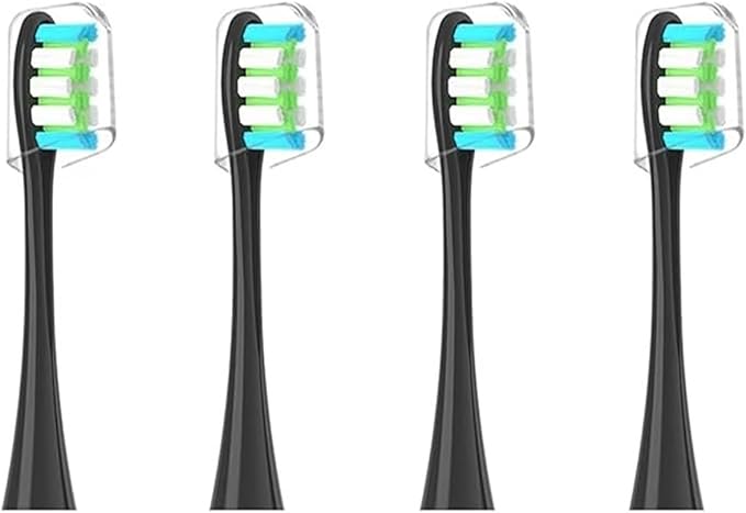 12Pcs Electric Toothbrush Rreplacement Heads Compatible for x pro Elite X ProFlowF1Air 2.with Hygienic Caps(Black)