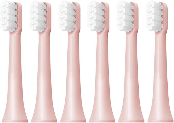 6/12Pcs Replacement Brush Heads Compatible for T100 Mes603 Electric Toothbrush Vacuum Soft Bristle Suitable Nozzles(T100-PK-6PCS)