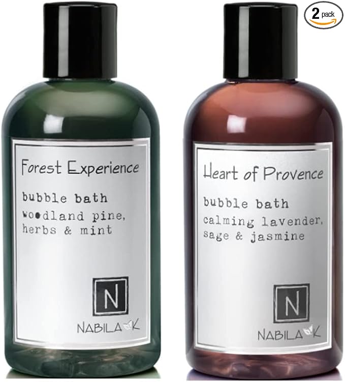 Nabila K Forest Experience &amp Heart of Provence Bubble Bath Bundle 8 oz
