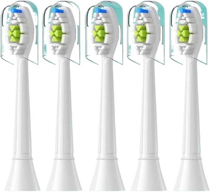 Replacement Toothbrush Heads Compatible with Philips Electric for EasyClean HealthyWhite and Other Snap-On Handles(5pcs White)