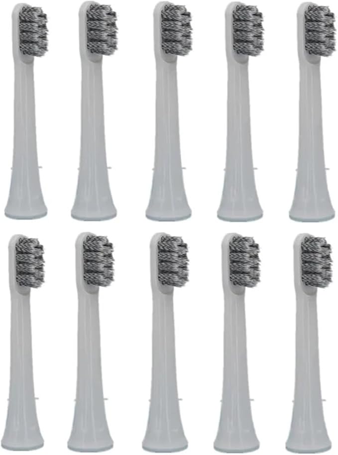 Toothbrush Replacement Heads Compatible for Xiaomi Mijia T100 Mi Smart Electric 2 Color(Gray 10pcs)