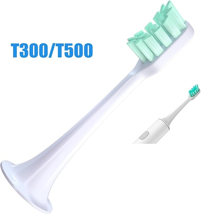 10PCSCompatible for T300/500 Replacement Brush Heads Toothbrush Vacuum Soft Bristle Suitable Nozzles(Green-Standard)