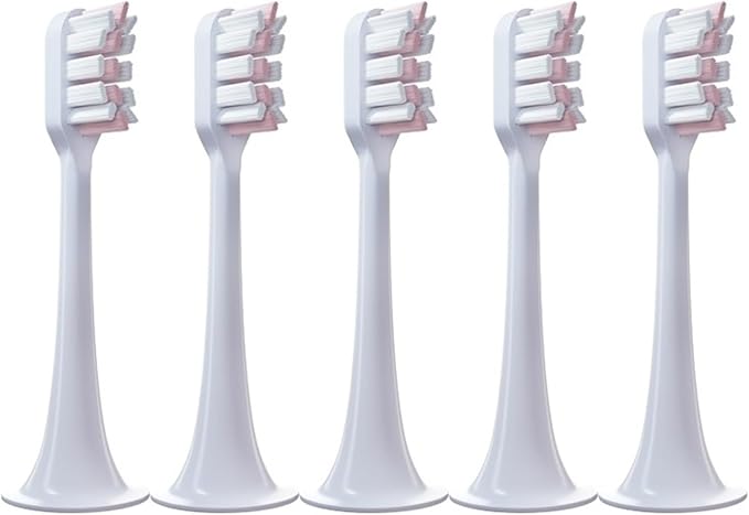 5 PCS Replacement Toothbrush Heads Compatible for T300 T500 Sonic Electric Teeth Brush Soft Teethbrush Nozzles(5 Pink)