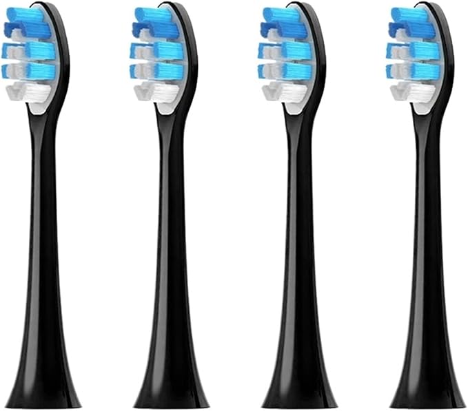 4pcs Replacement Toothbrush Heads Compatible with PH Electric Brush Head 1100 2100 4100 4300 5100 5300 6100 6500 Etc(4PCS Black)