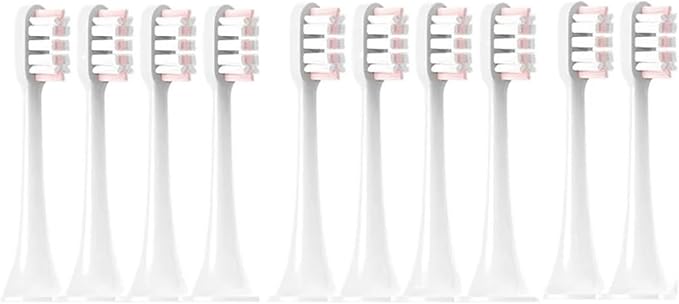 Replacement Brush Heads Compatible for Mijia T300/T500/T700 for Sonic Electric Toothbrushes with Caps Sealed Package Soft(10Pink)