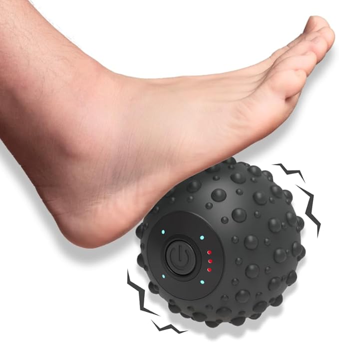 ZeenKind Vibrating Foot Massage Ball for Plantar Fasciitis Relief Portable Deep Tissue Muscle Massager Foot Arch and Heel Pain Rechargeable Ball Massager for Deep Tissue Trigger Point Therapy