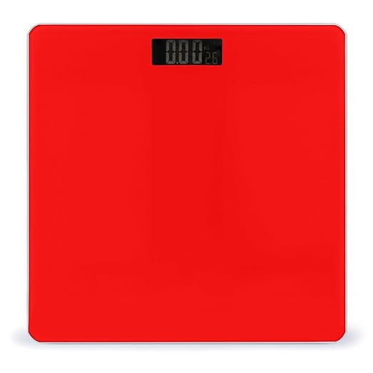 Smart Scale for Body Weight Digital Bathroom Weighing Scale Energy Saving Scale Red