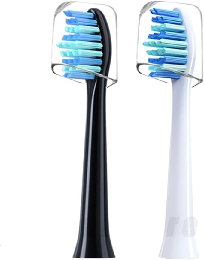 Suitable Compatible for SUMKYLE Electric Toothbrush Head EA320/EA315 Dupont Bristles Adult Replacement Replace Nozzles with Cover(8PCS Black)