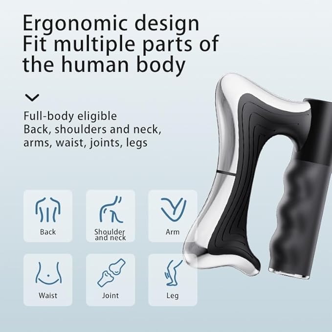 Heated Muscle Scraping Tool Portable Electric Gua Sha Fascia Tool Heat Vibration USB-C Rechargeable for Full Body Muscle Relaxation