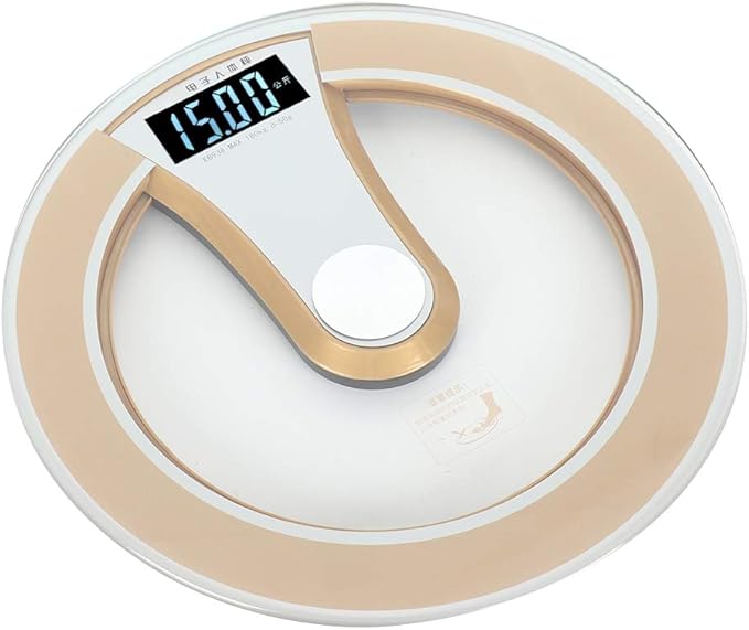 Sonew Digital Weight Scal Round Intelligent Electric Digital Weight Body LCD Display Scale High Scale(Gold)