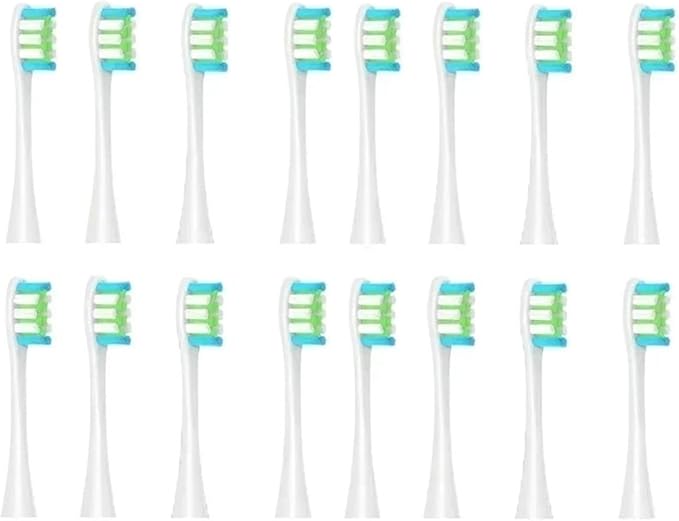 Replacement Brush HeadsCompatible for Oclean X/X PRO/Air 2 /SE / Z1/ F1/ OneDuPont Deep Cleaning Nozzles Sonic Soft(16pcs Blue Green)