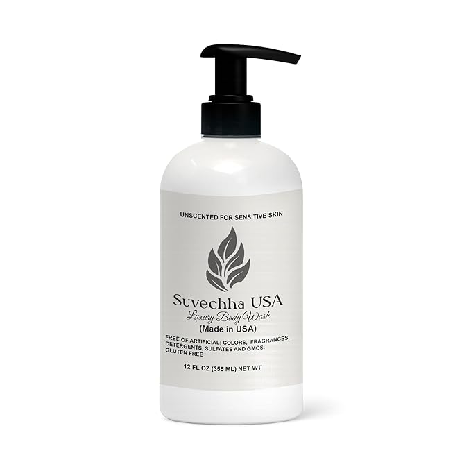 Vegan Body Wash &amp Face + Body Moisturizing Cream – Organic Aloe &amp Shea Non-Toxic Fragrance Free Sensitive Skin Made in USA
