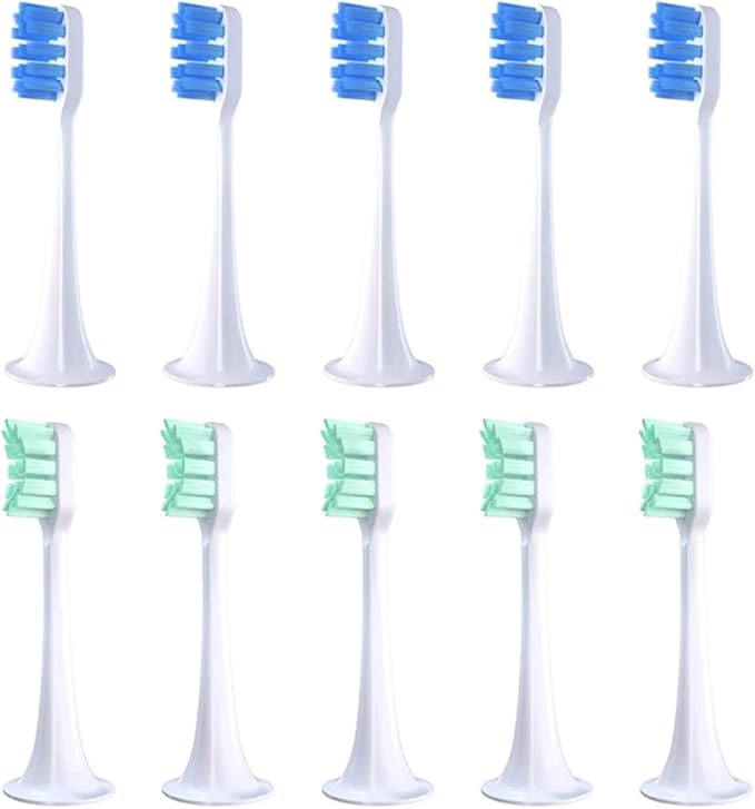 Compatible for 10pcs T300/500 Replacement Brush Heads Toothbrush VacuumBristle Suitable Nozzles(10pcs White)