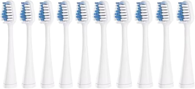 Replacement Toothbrush Heads Gentle&ampEffects 10 Pcs Brush RefillsCompatible for WaterpikComplete Care 5.0/9.0 (WP-861/CC-01)(10 White)