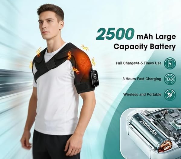 Triple Method Shoulder Massager with Heat Shoulder Massager for Pain Relief Deep Tissue Shoulder Pain Relief Shoulder Brace