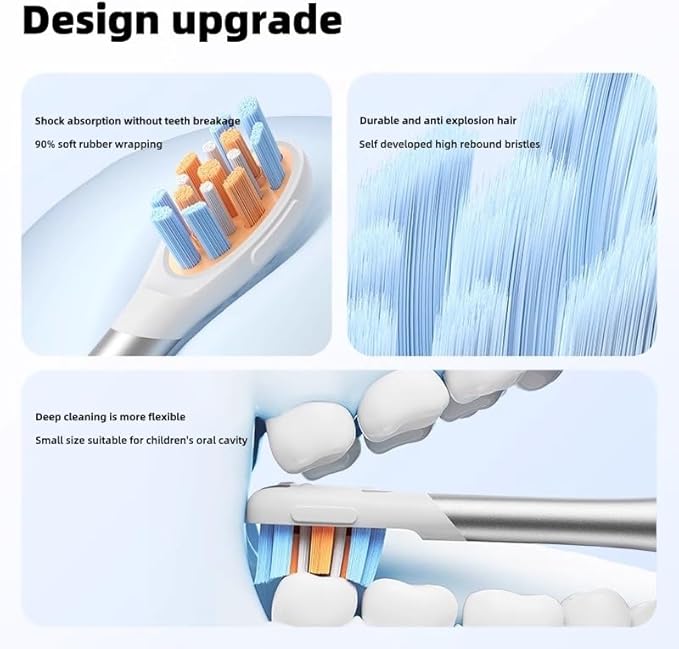 Compatible for Oclean Children's Electric Toothbrush Head Soft Bristles Interactive Design Gum Protection Baby Full Effect Cleaning Accessory(Oclean P3K6 6Pcs)
