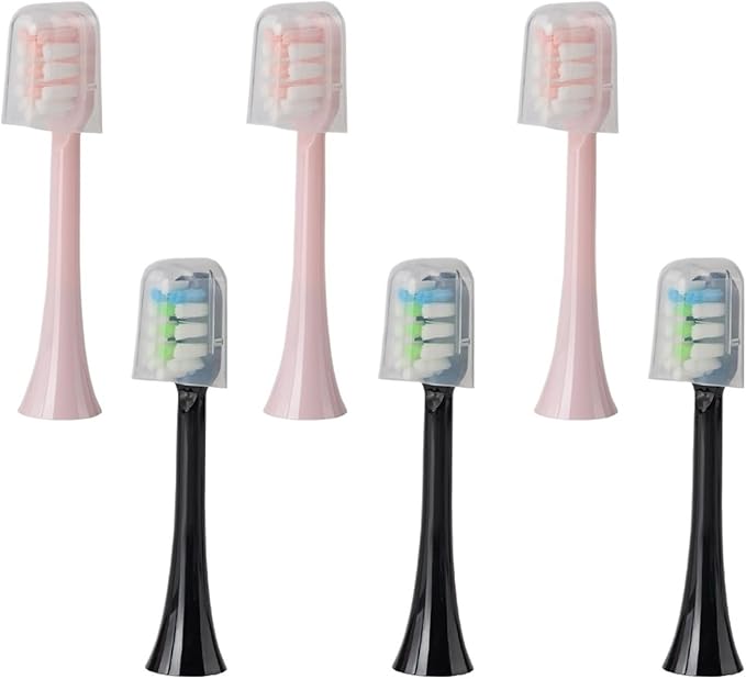 Replacement Brush Heads Compatible for SOOCAS X3U/X3Pro/X5/V1/D2/D3 6/12pcs Bristle Electric Toothbrush Sealed Packed(SHUSHI-PK3BK3)