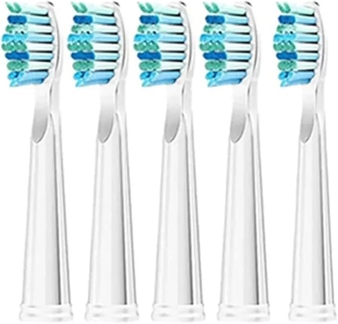 Replacement Toothbrush Heads Compatible for Seago SG-575/507B/551/958/908/909/917/610/659/719/910/548 Electric Toothbrush(White 5pcs)