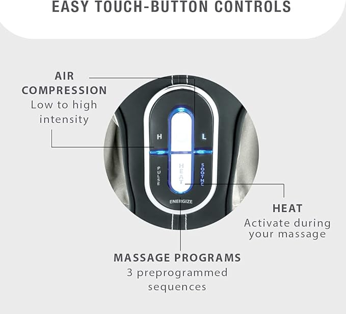 Brookstone Shiatsu Foot 3 Massage Programs with Heat Air Compression Deep Kneading Grey