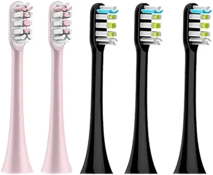 Compatible for Xiaomi SOOCAS Brush Head X3 X5 X3U X1 V1 V2 SOOCARE Replacement Bristle Sonic Electric Nozzles(2 Pink 3 Black)