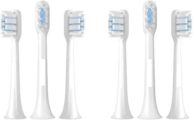 T301/T302 Sonic Electric Toothbrush Head 3/6pcs Soft Compatible for T301 Brush Teeth Nozzles(6PCS White)