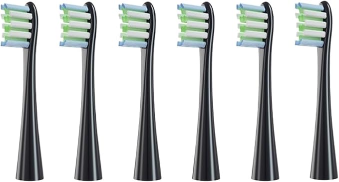 4pcs/6pcs Brush Heads Compatible for Toothbrushes Universal Vacuum Sealed Packaged(6pcs Black)