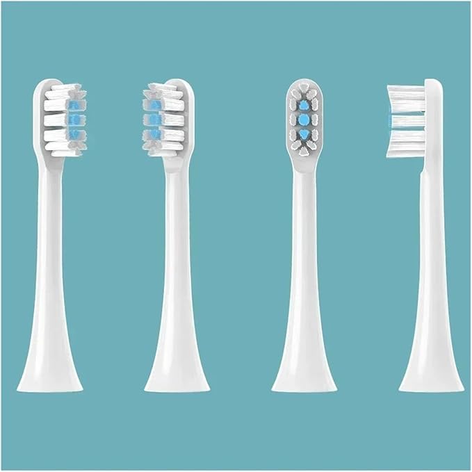 10pcs Replaceable Brush HeadsCompatible for T301 T302 Soft Clean Bristle WhiteBlue Dark Blue Nozzles(10 White)