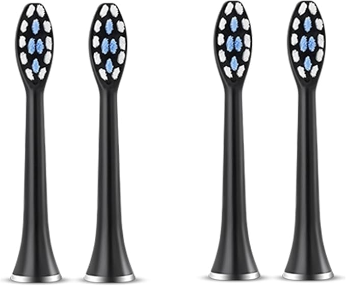 Compatible for S7 Brush Heads Super Sonic Electric Toothbrush Accessories Replacement(4 Black Brush Head)