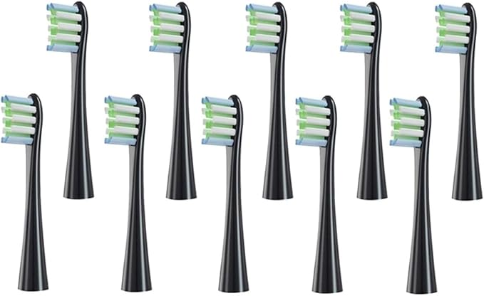Compatible for Replaceable Electric Toothbrush Brush Heads for X/X PRO/ Z1/ F1/One/Air 2/SE Soft Bristle Nozzles(10pcs Black)