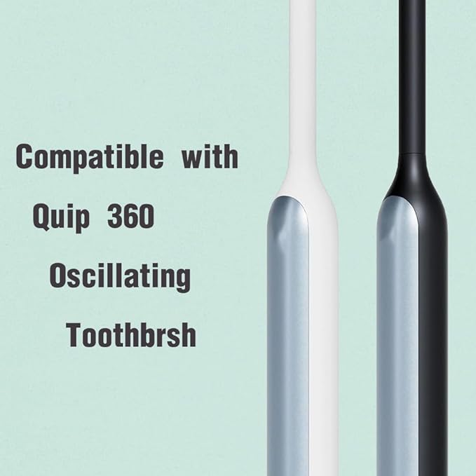 Toothbrush Replacement Heads Compatible with Quip 360 Oscillating Electric Toothbrush Black 4-Pack