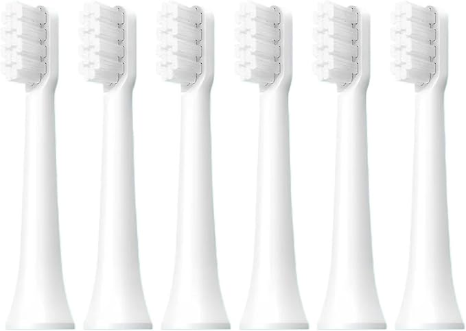 Adaptive Electric Toothbrush Head Compatible for Sonic T100 Replacement Brush MES603 Soft Bristle Universal(T100-WH-6Pcs)