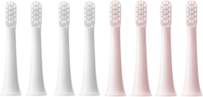 8PCS for T100 Replacement Brush Heads Electric Toothbrush(4White4Pink)