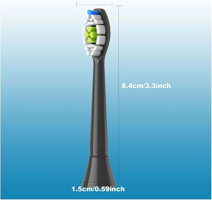 Replacement Toothbrush Heads Compatible with Philips Electric for EasyClean HealthyWhite and Other Snap-On Handles(8pcs Black)