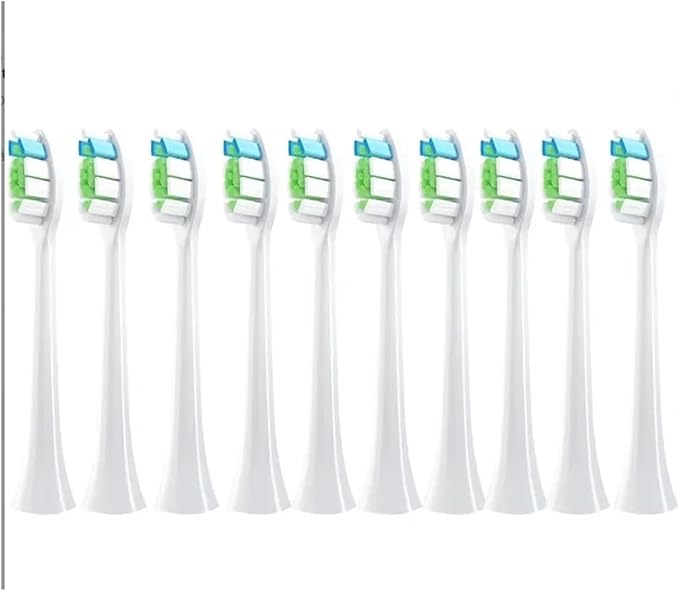 10PCS Brush Heads Compatible for Philips H X3/6/8/9 Series Toothbrush Vacuum Packaged Replacement Toothbrushes(10PCS-W2-white)