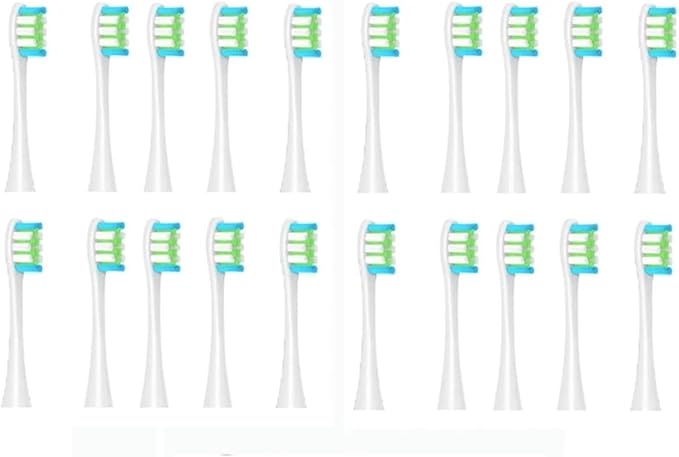 Replacement Brush Heads Compatible for Oclean X/X PRO/ Z1/ Sonic Electric Toothbrush Soft Bristle Nozzles(20PCS White)