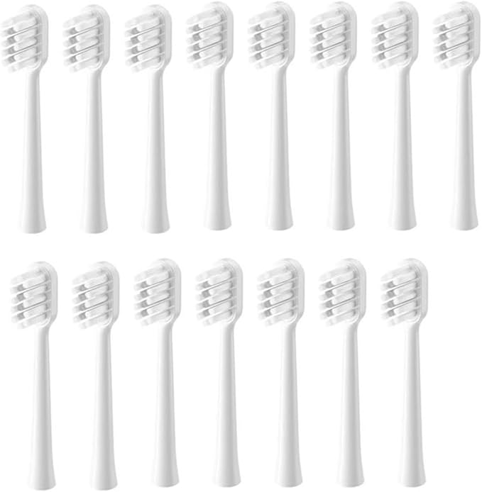 15pcs Brush Head Compatible with LaiFen LFTB01-P-A-S Sonic Electric Toothbrush Vacuum Packaging(Regular-Gray)