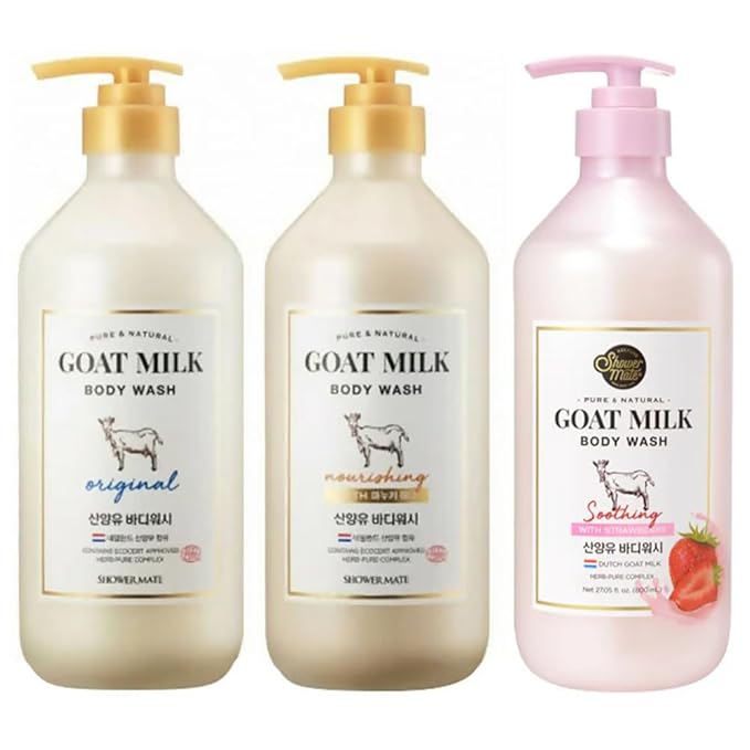 Goat Milk Body Wash Strawberry 27 fl oz / 800 ml (1 Pack)