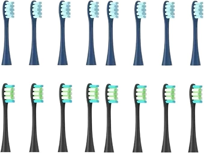 Replacement Brush HeadsCompatible for Oclean X/X PRO/Air 2 /SE / Z1/ F1/ OneDuPont Deep Cleaning Nozzles Sonic Soft(8darkblue 8black)