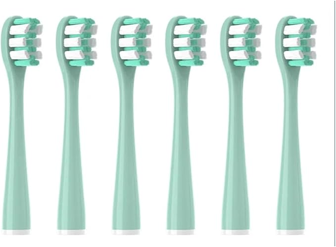 6CS Toothbrushes HeadCompatible for Y1S/Y4/U1/U2/U3/P1/P4 Toothbrush(6CircylarGreen)