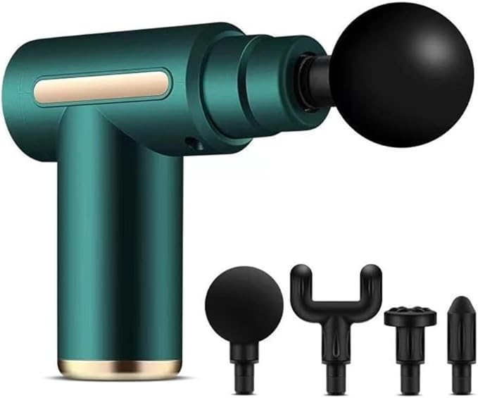 Percussion Massage Gun with 4 Attachments Deep Tissue Muscle Massager Green
