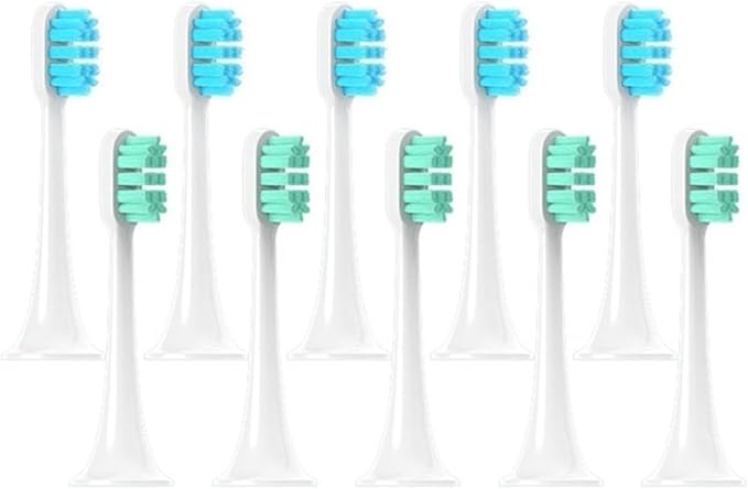 Hot Replacement Brush Heads Compatible for T300/T500/T700 for Sonic Electric Toothbrushes with Caps Sealed Package Soft(5Green5Blue)