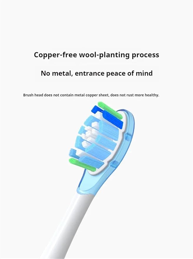 Compatible for Philips Diamond Series Replacement Brush Heads - HX6064/HX6930/HX6730 Sonic Toothbrush Vacuum Nozzle A3(8 Blue A3)