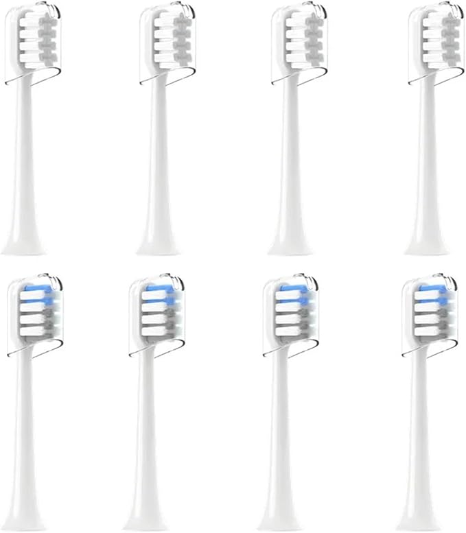 4PCS Replacement Brush HeadsCompatible for Xiaomi Mijia T200 Electric Toothbrush Head Soft Bristle(White)