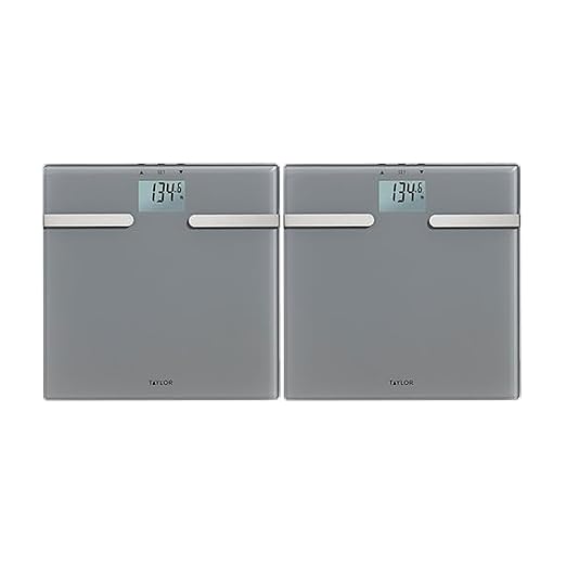 Taylor BIA Digital Bathroom Scale Charcoal Grey (5282622) (Pack of 2)
